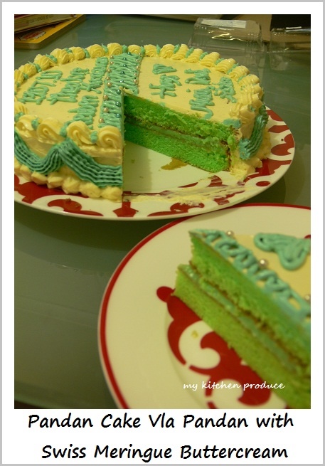 Pandan Cake Vla Pandan with Swiss Meringue Buttercream