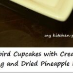 Hummingbird Cupcake with Cream Cheese Frosting and Dried Pineapple Flower