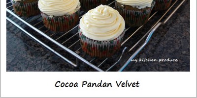 Cocoa Pandan Velvet Cupcakes