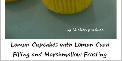 Lemon Cupcakes with Lemon Curd Filling and Marshmallow Frosting